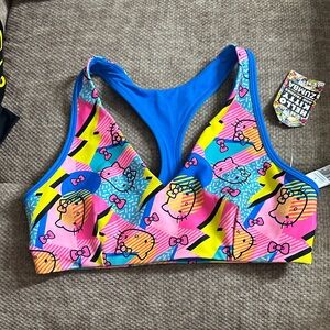 Zumba Fitness Multicolor Hello Kitty Sports Bra - Blue, Pink, Yellow